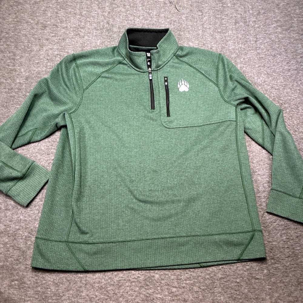 Alaskan Hardgear Sweater Pullover Men XL Heather Green Quarter-Zip  Rugged
